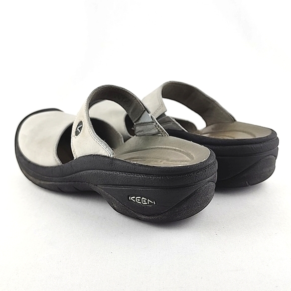 KEEN Women's Saratoga Leather Mule Slip On Shoes Stone Closed Toe Size 6.5M - Picture 4 of 14